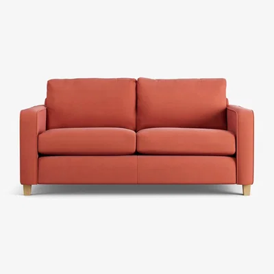 Habitat Habitat Flint Fabric 2 Seater Sofa Bed- Papaya - Ash Leg
