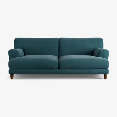 Habitat Habitat Askem Fabric 3 Seater Sofa - Teal - Dark Leg