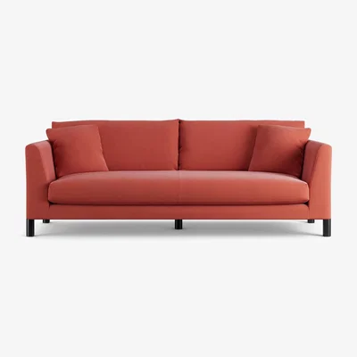 Habitat Habitat Aston Fabric 4 Seater Sofa - Papaya - Black Leg