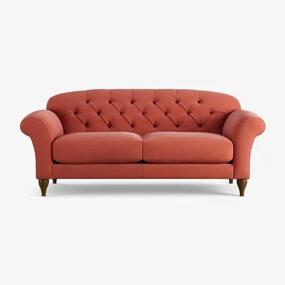 Habitat Habitat Brooker Fabric  3 Seater Sofa - Papaya - Dark Leg