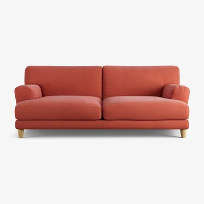 Habitat Habitat Askem Fabric 3 Seater Sofa - Papaya - Ash Leg