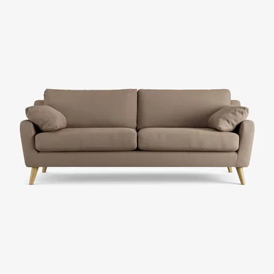 Habitat Habitat Ivor Fabric 4 Seater Sofa - Biscuit - Ash Leg