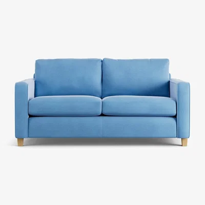 Habitat Habitat Flint Velvet 2 Seater Sofa Bed- Sky Blue - Ash Leg