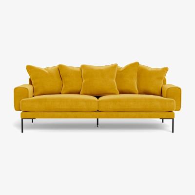 Heal's Heal's Torrington 4 Seater Sofa Smart Luxe Velvet Canary Black Feet