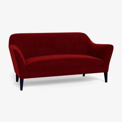 Heal's Heal's Wallis 3 Seater Sofa Smart Luxe Velvet Mulberry Black Feet