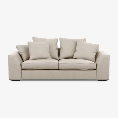 Heal's Heal's Cumulus 4 Seater Sofa Smart Cotton Linen Celestial Black Feet