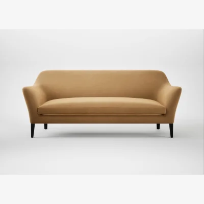 Heal's Heal's Wallis 4 Seater Sofa Wool Velvet Camel Black Feet
