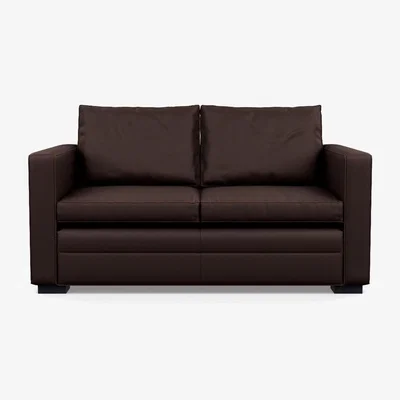Heal's Heal's Palermo 2 Seater Sofa Heritage Leather Chestnut 2062 Black Feet