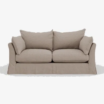 Heal's Heal's Tailor Loose Cover 3 Seater Sofa Smart Cotton Linen Indigo Natural Feet