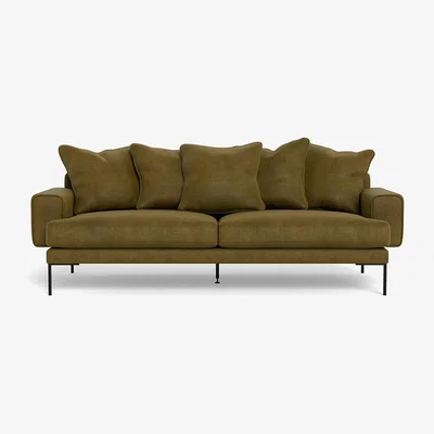 Heal's Heal's Torrington 4 Seater Sofa Smart Luxe Velvet Peridot Black Feet