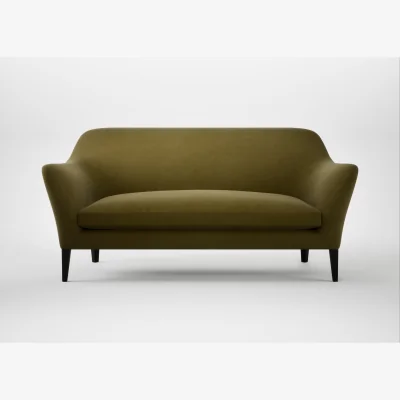 Heal's Heal's Wallis 3 Seater Sofa Wool Velvet Olive Black Feet