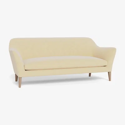 Heal's Heal's Wallis 4 Seater Sofa Smart Luxe Velvet Biscuit Natural Oak Feet