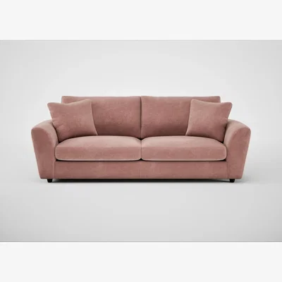 Heal's Heal's Snooze 5 Seater Sofa Smart Luxe Velvet Dusky Pink Black Feet