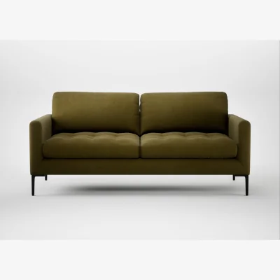 Heal's Heal's Eton 3 Seater Sofa Wool Velvet Olive Black Feet