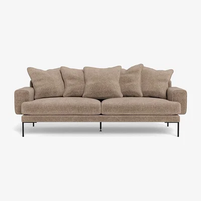 Heal's Heal's Torrington 4 Seater Sofa Boucle Velvet Rocky Black Feet