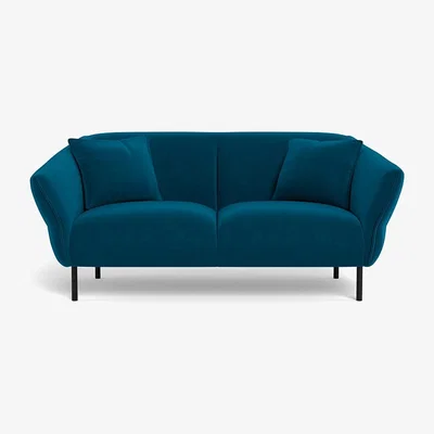 Heal's Heal's Alto 2 Seater Sofa Velvet Teal Black Feet