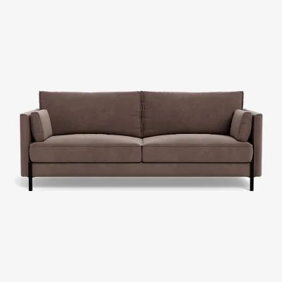 Heal's Heal's Tortona 3 Seater Sofa Smart Cotton Linen Rust Black Feet