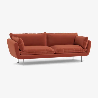 Heal's Heal's Allora 4 Seater Sofa Smart Luxe Velvet Tawny Black Feet