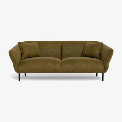 Heal's Heal's Alto 3 Seater Sofa Smart Luxe Velvet Peridot Black Feet