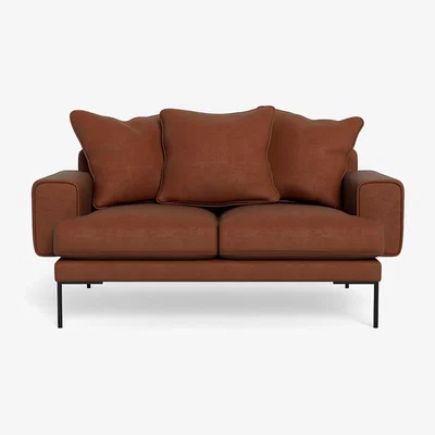 Heal's Heal's Torrington 2 Seater Sofa Smart Luxe Velvet Tawny Black Feet