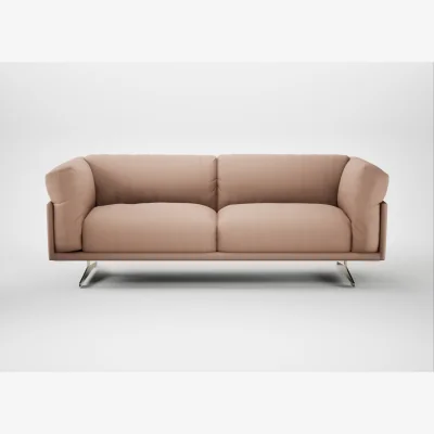 Heal's Heal's Novara 3 Seater Sofa Capelo Linen-Cotton Rosedale Stainless Steel Feet
