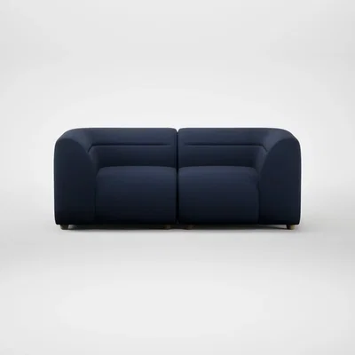 Heal's Heal's Lilli 2 Seater Sofa Smart Cotton Linen Indigo Natural Feet