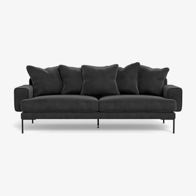 Heal's Heal's Torrington 4 Seater Sofa Smart Luxe Velvet Nickel Black Feet