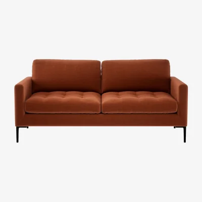 Heal's Heal's Eton 3 Seater Sofa Loop Twill Fossil Brass Feet