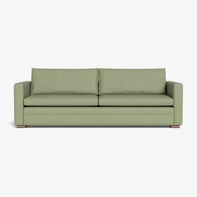 Heal's Heal's Palermo 5 Seater Sofa Siena Cotton Pistachio Brass and Walnut Feet
