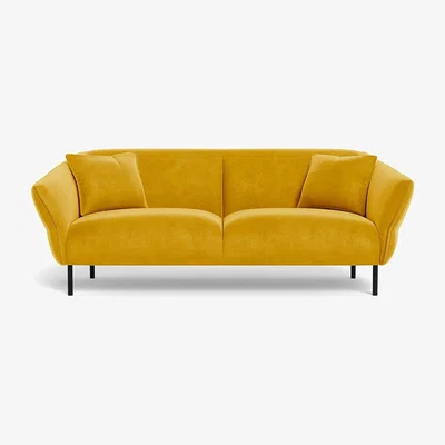 Heal's Heal's Alto 3 Seater Sofa Smart Luxe Velvet Canary Black Feet