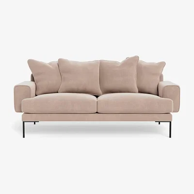 Heal's Heal's Torrington 3 Seater Sofa Smart Velvet Pebble Black Feet