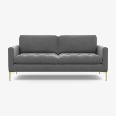 Heal's Heal's Eton 3 Seater Sofa Smart Cotton Linen Rice Black Feet