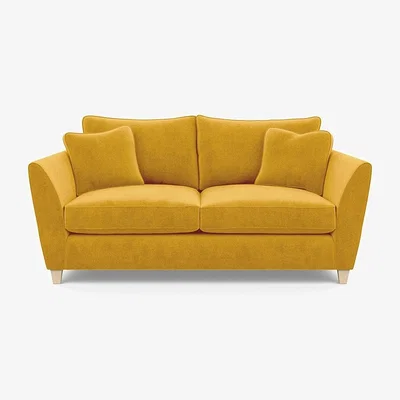 Heal's Heal's Torino 3 Seater Sofa Smart Luxe Velvet Canary Natural Ash Feet - Heal's UK Furniture