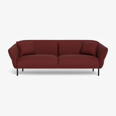 Heal's Heal's Alto 4 Seater Sofa Capelo Linen-Cotton Etruscan Red Black Feet