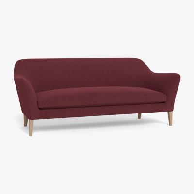Heal's Heal's Wallis 4 Seater Sofa Smart Linen Mix Maroon Tinted Ash Feet