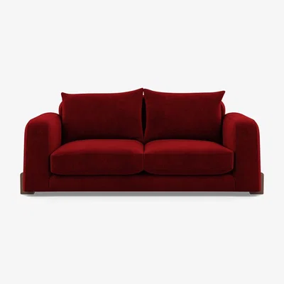 Heal's Heal's Nuvola 2 Seater Sofa Smart Luxe Velvet Mulberry Walnut Stained Feet