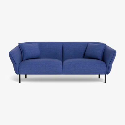 Heal's Heal's Alto 3 Seater Sofa Brushed Cotton Cobalt Black Feet