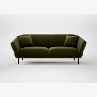 Heal's Heal's Alto 3 Seater Sofa Cotton Velvet Evergreen Black Feet