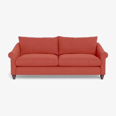 Heal's Heal's Devon 4 Seater Sofa Linen Grenadine Dark Brown Feet