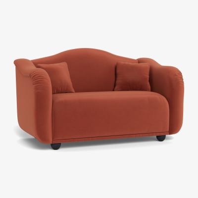 Heal's Heal's Tetbury 2 Seater Sofa Smart Luxe Velvet Tawny Black Feet
