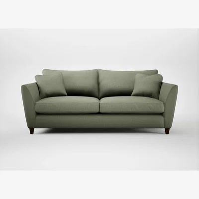 Heal's Heal's Torino 4 Seater Sofa Capelo Linen-Cotton Sage Walnut Stained Feet