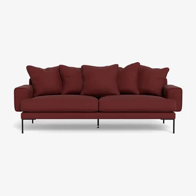 Heal's Heal's Torrington 4 Seater Sofa Capelo Linen-Cotton Etruscan Red Black Feet