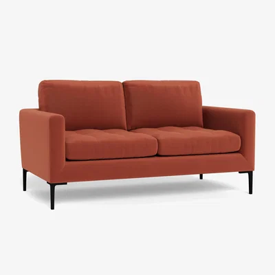 Heal's Heal's Eton 2 Seater Sofa Smart Luxe Velvet Tawny Brass Feet