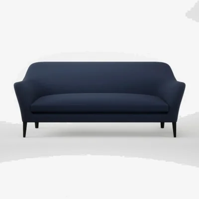 Heal's Heal's Wallis 4 Seater Sofa Smart Cotton Linen Indigo Black Feet