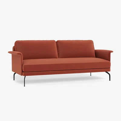Heal's Heal's Iver 4 Seater Sofa Smart Luxe Velvet Tawny Black Feet