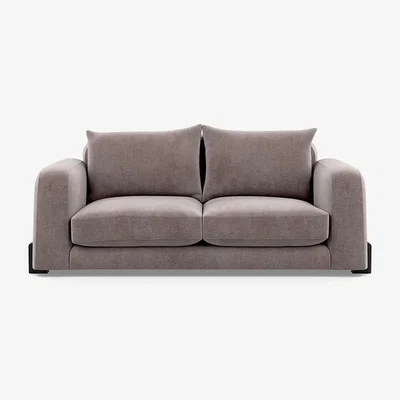 Heal's Heal's Nuvola 2 Seater Sofa Smart Luxe Velvet Mushroom Black Beech Feet