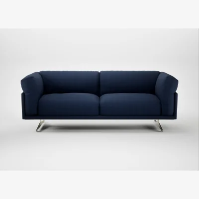Heal's Heal's Novara 3 Seater Sofa Capelo Linen-Cotton Inkspot Stainless Steel Feet