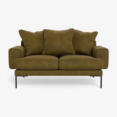 Heal's Heal's Torrington 2 Seater Sofa Smart Luxe Velvet Peridot Black Feet