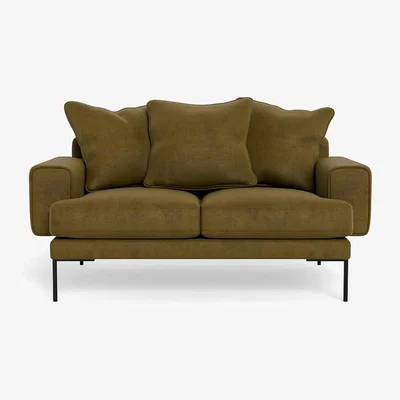 Heal's Heal's Torrington 2 Seater Sofa Smart Luxe Velvet Peridot Black Feet