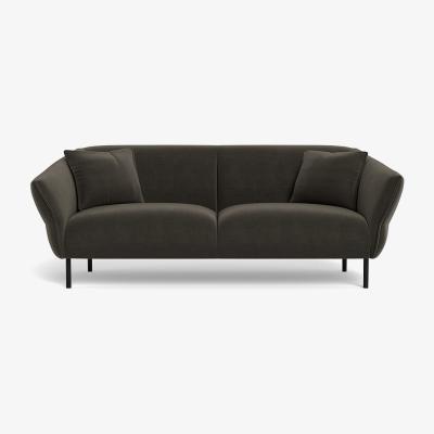 Heal's Heal's Alto 3 Seater Sofa Velvet Charcoal Black Feet